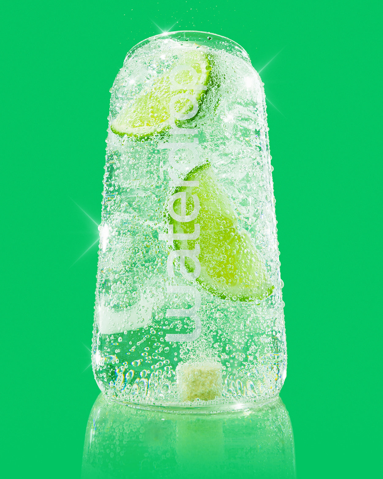 Hydration Megapack Bottle Set with sparkling water and lime.