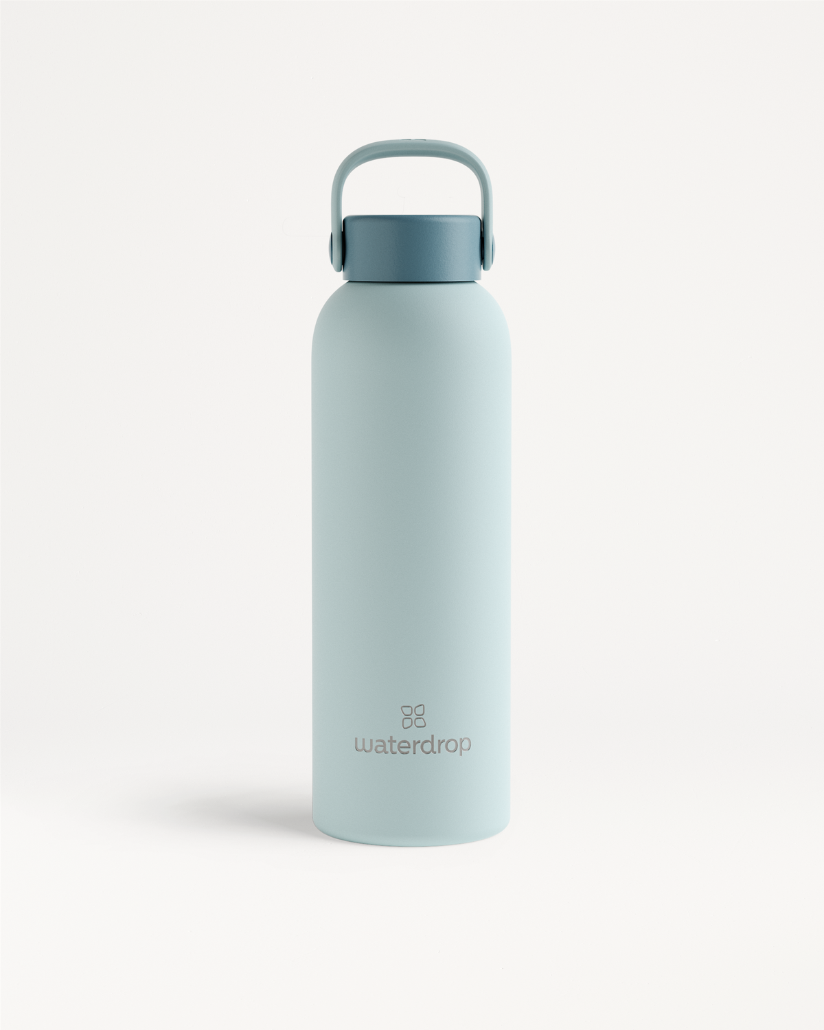 Thermo Steel Bottle · Carry Cap, double-walled, with waterdrop logo.